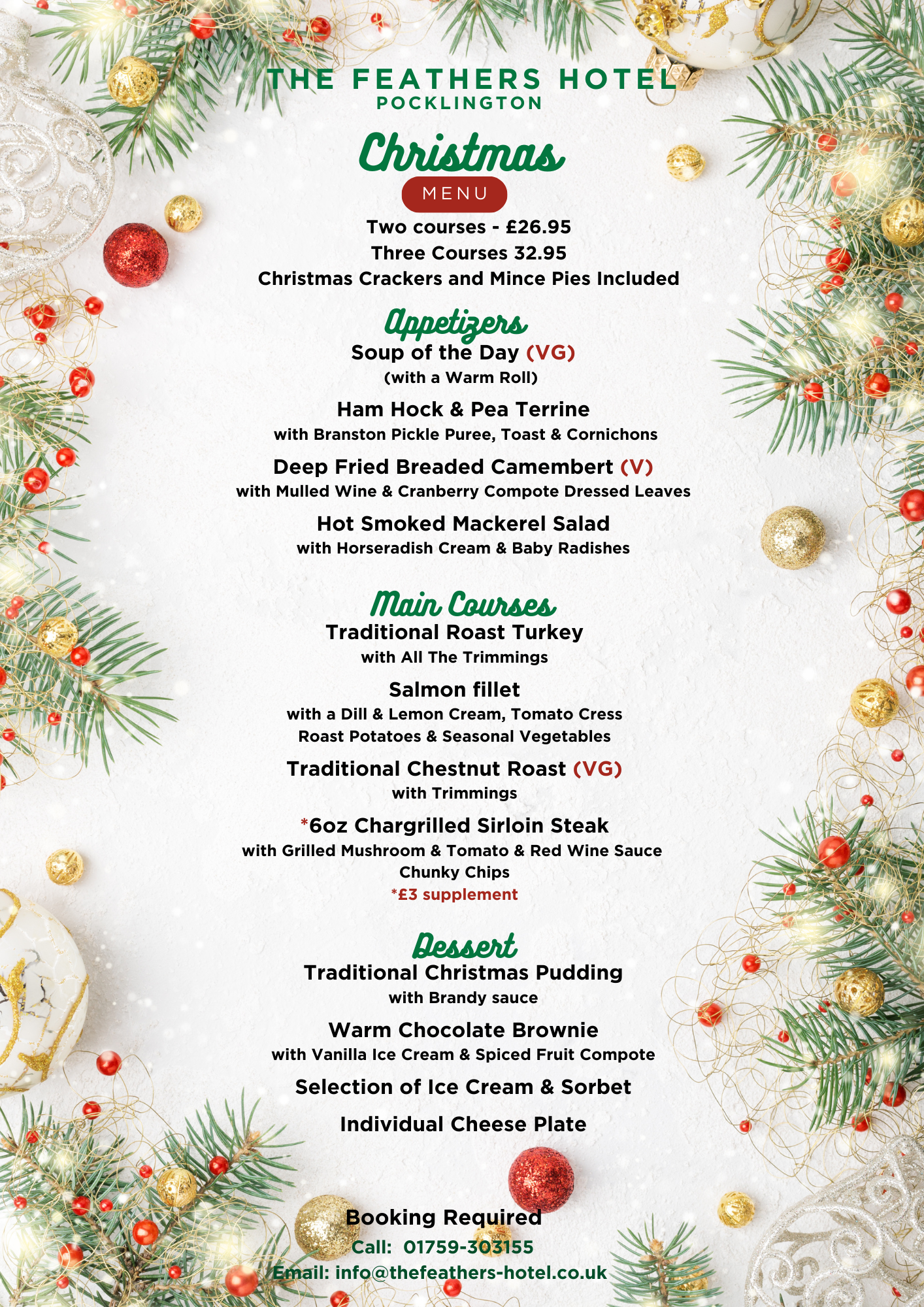 20241201-Feathers Hotel Christmas Menu